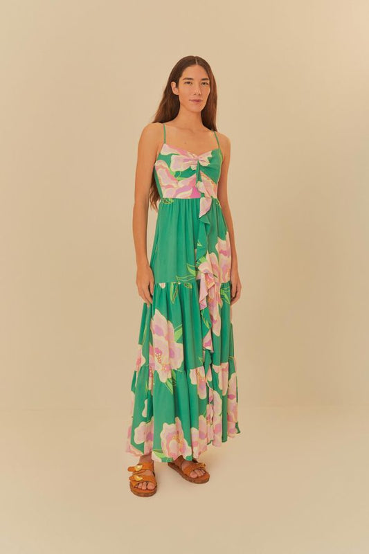 vestido longo estampado floral lumi