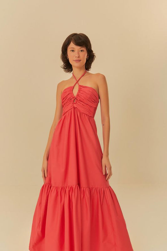 vestido franzido amarração