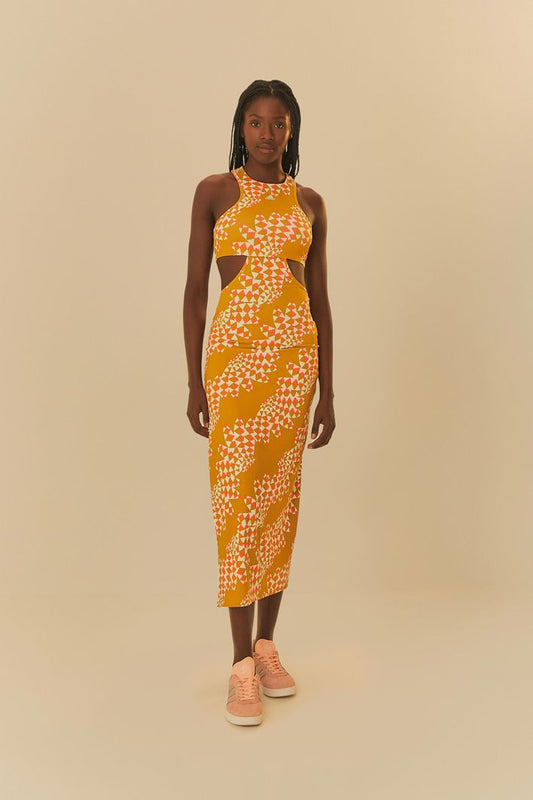 vestido psychedelic wave verde